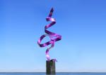 Anti Corrosion Painted Metal Sculpture Abstract Design Various Colors 200cm