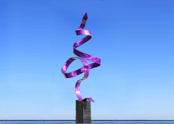 Anti Corrosion Painted Metal Sculpture Abstract Design Various Colors 200cm