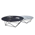 Black White Light Luxury Marble Coffee Table Marble Living Room Side Table