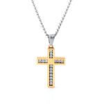 High quality non fading diamond cross pendant, light luxury fashion long