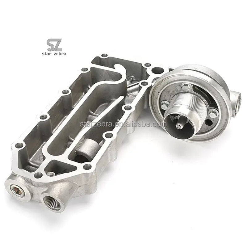 PC300-7 Excavator 6D114 Engine Model Lubricating Oil Filter Head Oil Cooler Seat Radiator Cover for Diesel Engine Parts