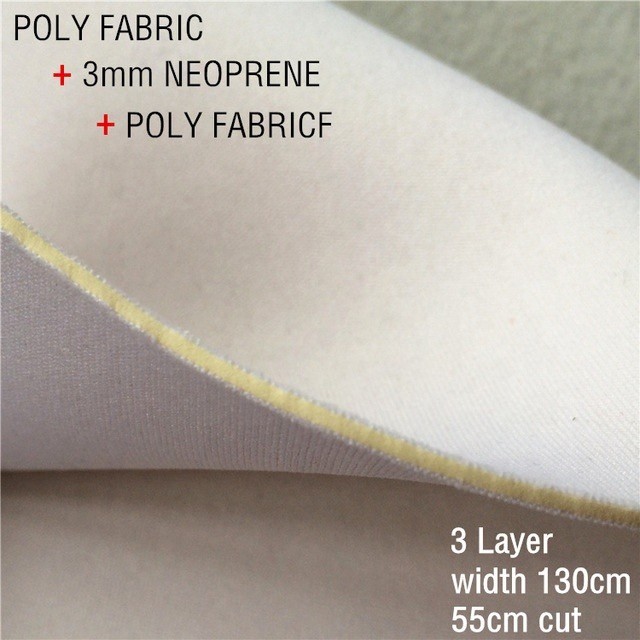 3mm 50"*80" Laminated Neoprene Fabric By The Yard Single Side Nontoxic