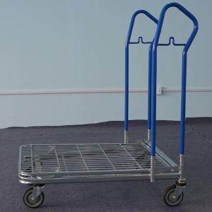Quality Folding Shopping Trolley With Wheels , Metal Shopping Cart BSCI Certification wholesale