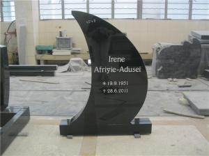 Quality European style moon shape black granite memorials stone wholesale