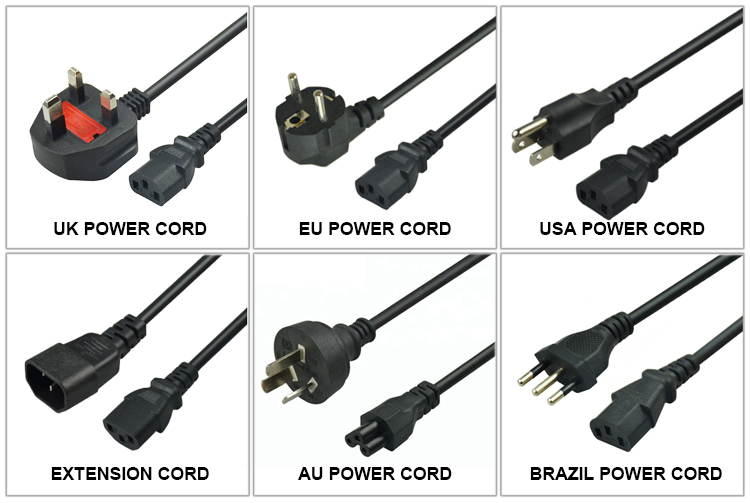 3 Prong Mickey Mouse Plug UK Power Cord 1mtrs With PVC Jacketed
