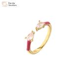 18k Gold Plated Adjustable Cubic Zirconia Water Drop Rings For Women Jewellery
