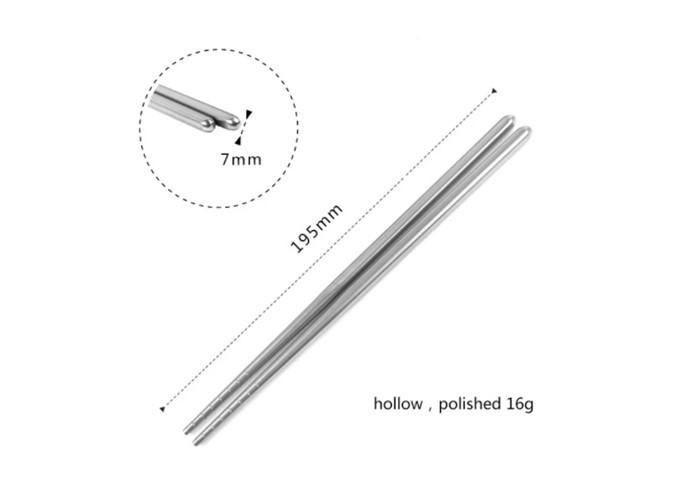 Hiking Titanium Camping Parts Ti Chopsticks Sandblasting Hollow Square Chopsticks