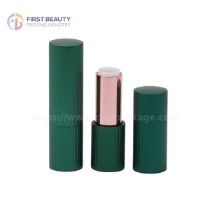 Quality Matte Green Aluminum Lipstick Tubes 3.8g Snap On Color Spraying wholesale