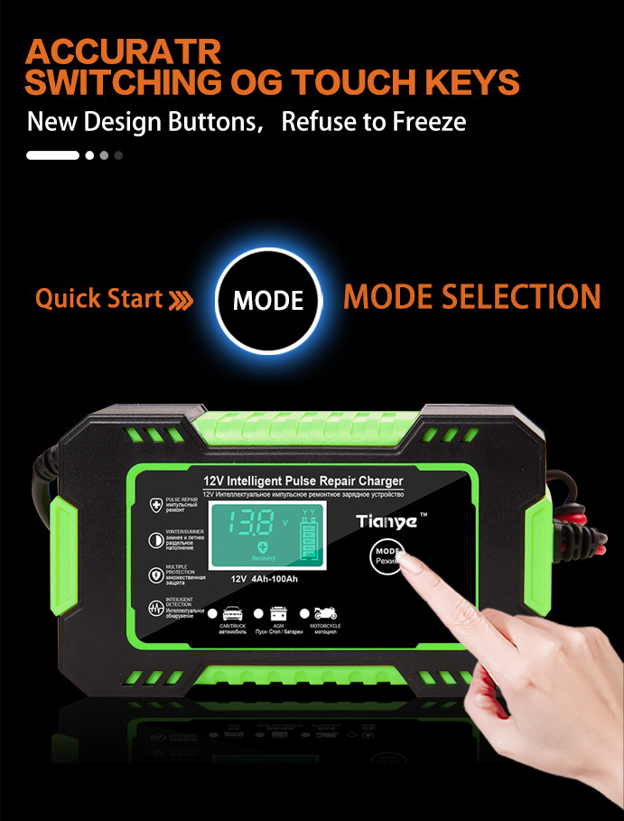 Caravan PWM Smart Battery Charger 12V 6A With Pulse Repair