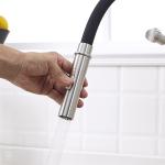 Factory good quality single handle flexible colorful kitchen faucet with black