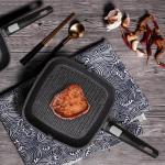 Cast Iron Stovetop Grill Pan Enamel Casserole Non Stick BBQ Grill Pan