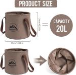 Collapsible Bucket 5.3 Gallon Portable Camping Outdoor Buckets Water Container