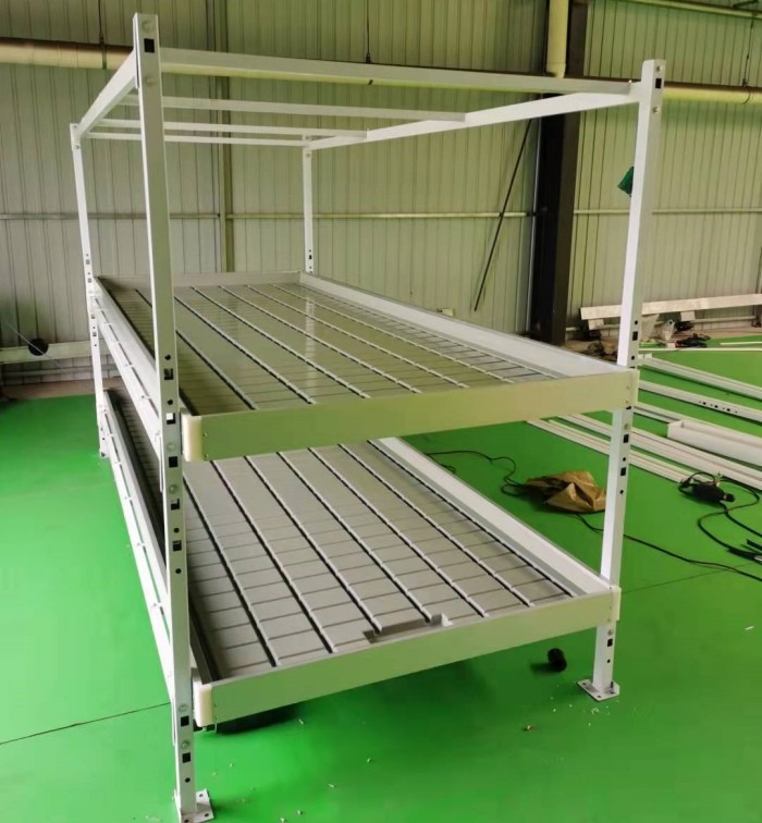 Vegetable Outdoor Indoor Plant Growing Rack 1.22x2.44m Ebb Flood Fixed Table Growing Rack For Medical Plants