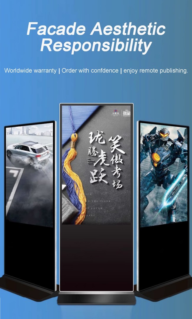 75" 43" 55 Inch Indoor Totem Kiosk Display Digital Signage and Displays Writing Method Pen/Finger Touch 4K Ultra HD Resolution