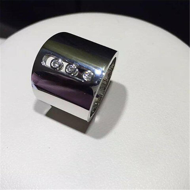 Luxury jewelry Mk Three drill sliding ring material 18k white gold yellow gold rose gold diamond ring