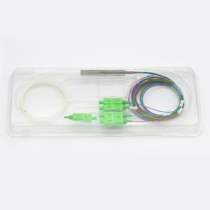 China Steel Tube PVC G657A SC/APC Connector Optical Fiber Plc Splitter 1x4 on sale