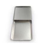 Two Pieces Cigar Tin Box With Hinge Silver Inside Rolled Out Lid