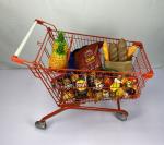 Large Capacity 180L Steel Shopping Cart European Style Red Custom Shopping