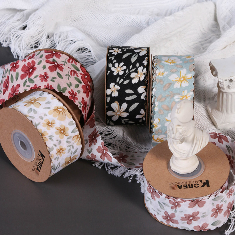 Floral Personalized Grosgrain Ribbon Weave Edge Ribbon For Gift Packing