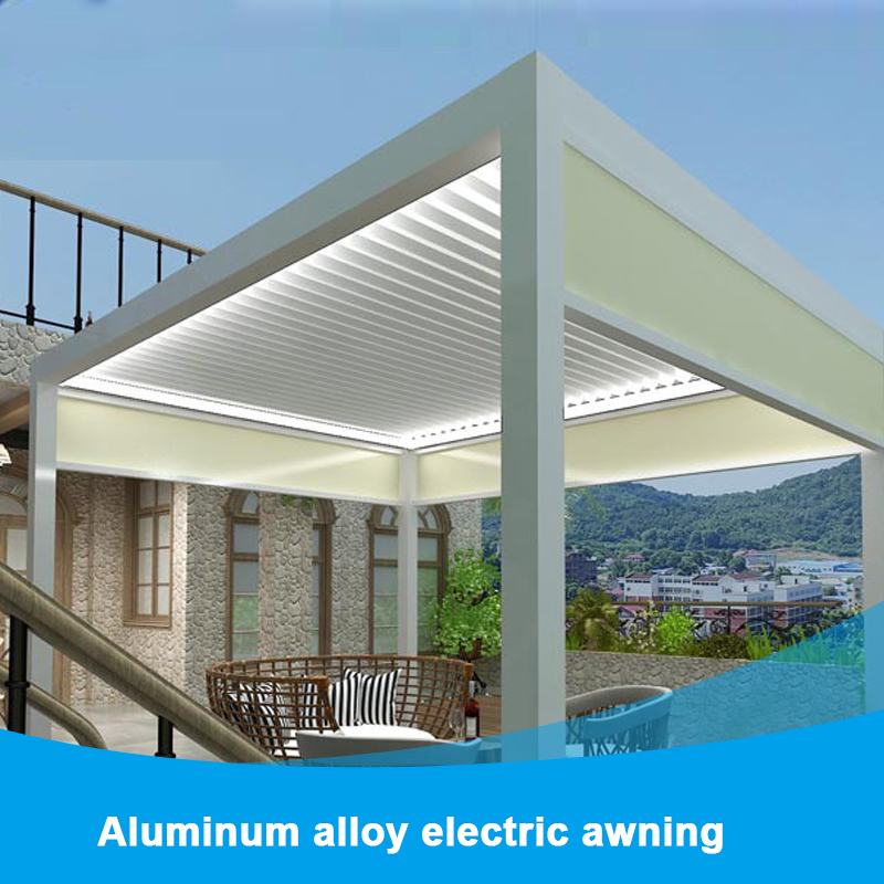 Modern Courtyard Intelligent Electric Louver Pavilion Villa Outdoor Sun Room Automatic Flipping Chinese Gazebo