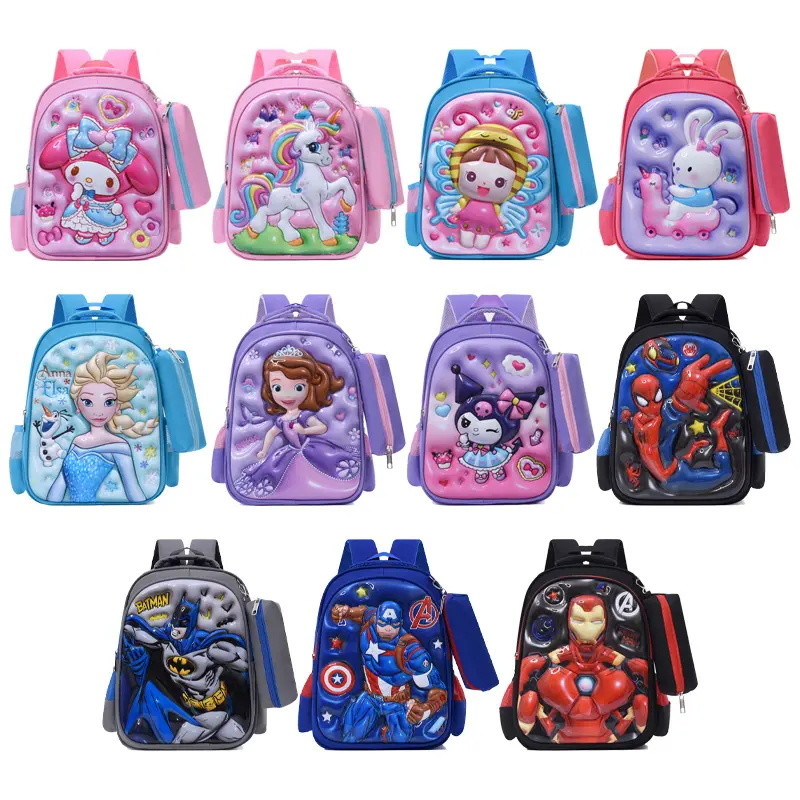 Customizable 3D Cartoon Printing Kindergarten Bagpack Student Rucksack Waterproof Children School Backbag For Kids School Backpack Design Backpack