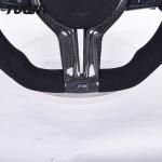 Black Alcantara Genuine BMW Carbon Fiber Steering Wheel With LED Lights