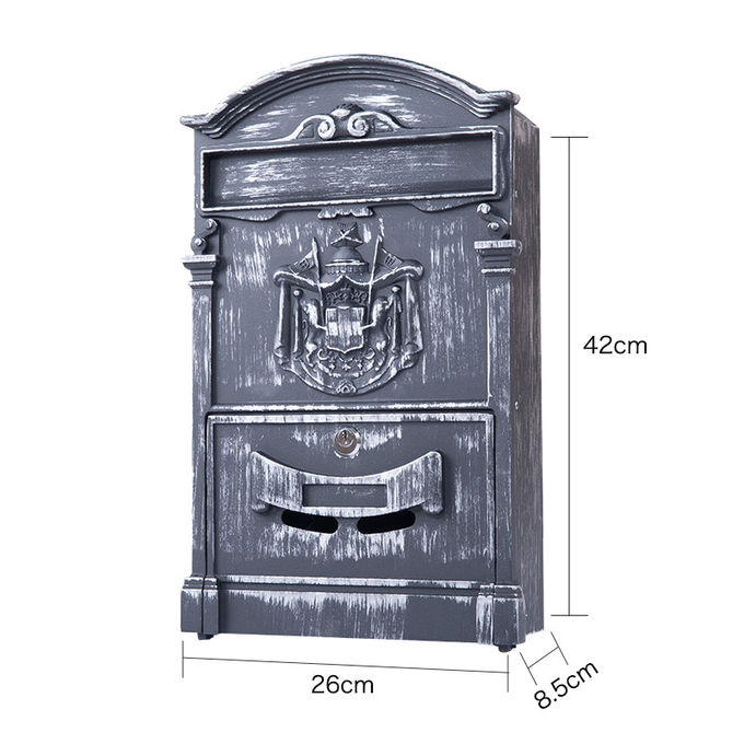 Waterproof Letterbox Decorative Outdoor Security Wall Mounted Aluminum Mailbox