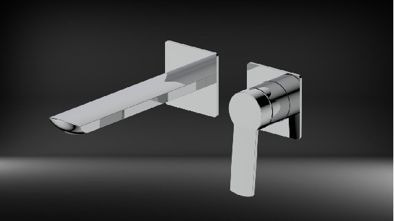 2 Hole Single Lever Mixer Tap Flush Mounted For Wash Bowls