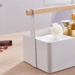 White Powder Coated 19cm Metal Houseware Iron cosmetic Storage Box