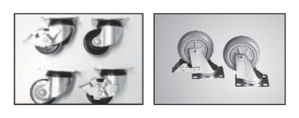 Light Duty Locking Caster Wheels Aluminium Profile Accessories
