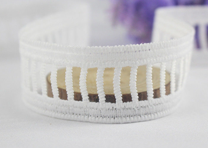 Flat Ladder Water Soluble Lace Trim , Decorative Lace Edging For Underwear / Garments