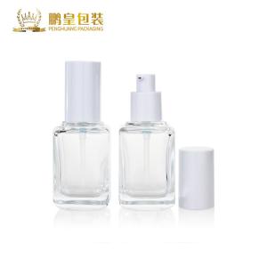 Quality Clear 60ml Liquid Foundation Bottles Square Glass Pump Bottles wholesale