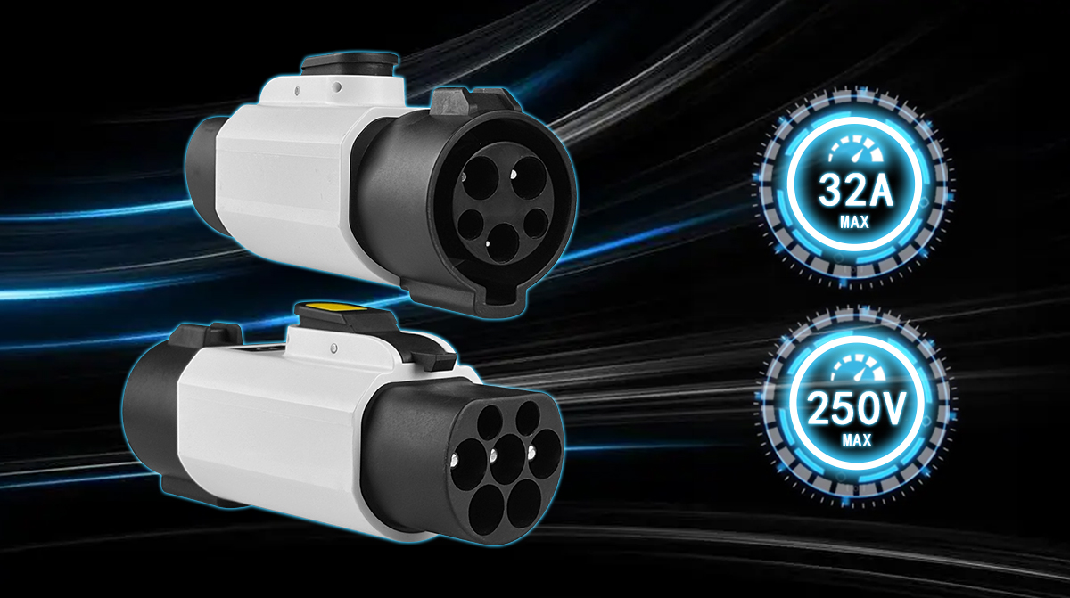 GBT Cars Adapter Converts Type 1 Charging Pile to Type1 Interface Standard 32A Output Current Portable EV Charger Adapter