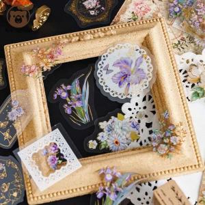Quality Vintage Plant Gilded PET Sticker Aesthetic Planning Sticker DIY Handmade Decorative Scrapbook wholesale