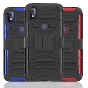 Shockproof 3 In 1 Phone Case , Heavy Duty Rugged Case Anti Slip Kickstand Belt Clip