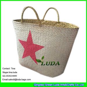 Quality LUDA wholesale star painted straw beach bag fashion wheat seagrass tote bag wholesale