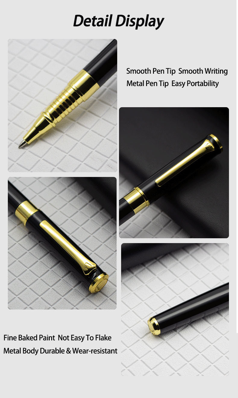 0.5mm Metal Roller Ball Pen Business Gift Advertising Neutral Pen With Cap