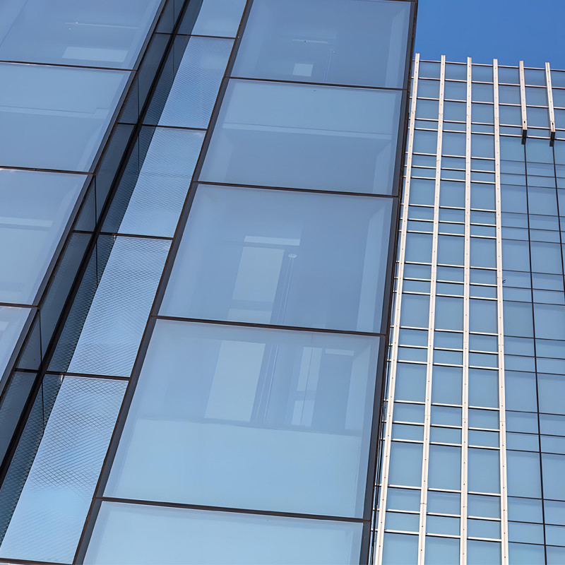Powder Coated Frame Curtain Wall 3mm-5mm Tempered Glass Curtain Wall