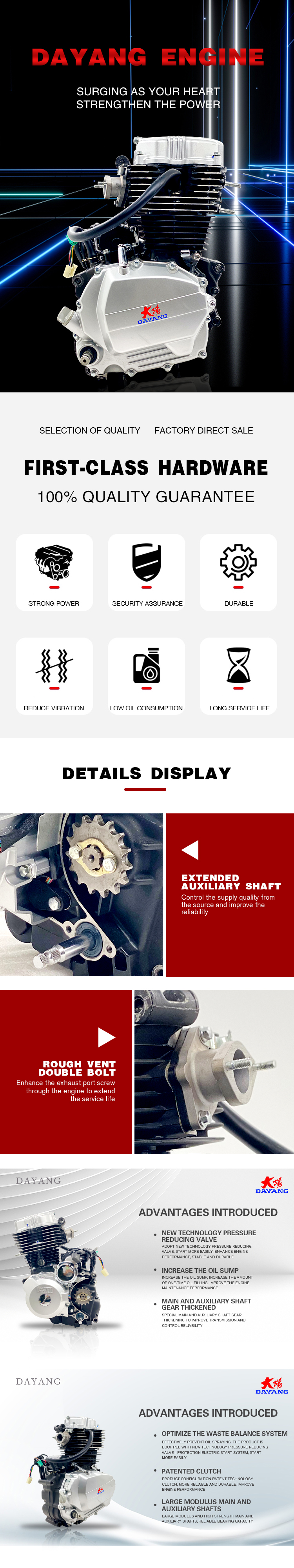 150cc DAYANG CG150 Air-Cooled Tricycle Engine Assembly powered by CDI Ignition Method
