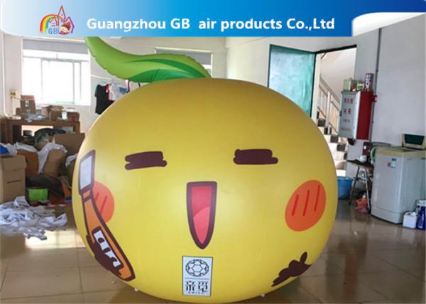 Yellow Ball Apple Shape Inflated Helium Balloons Smile Airtight For Advertisemen