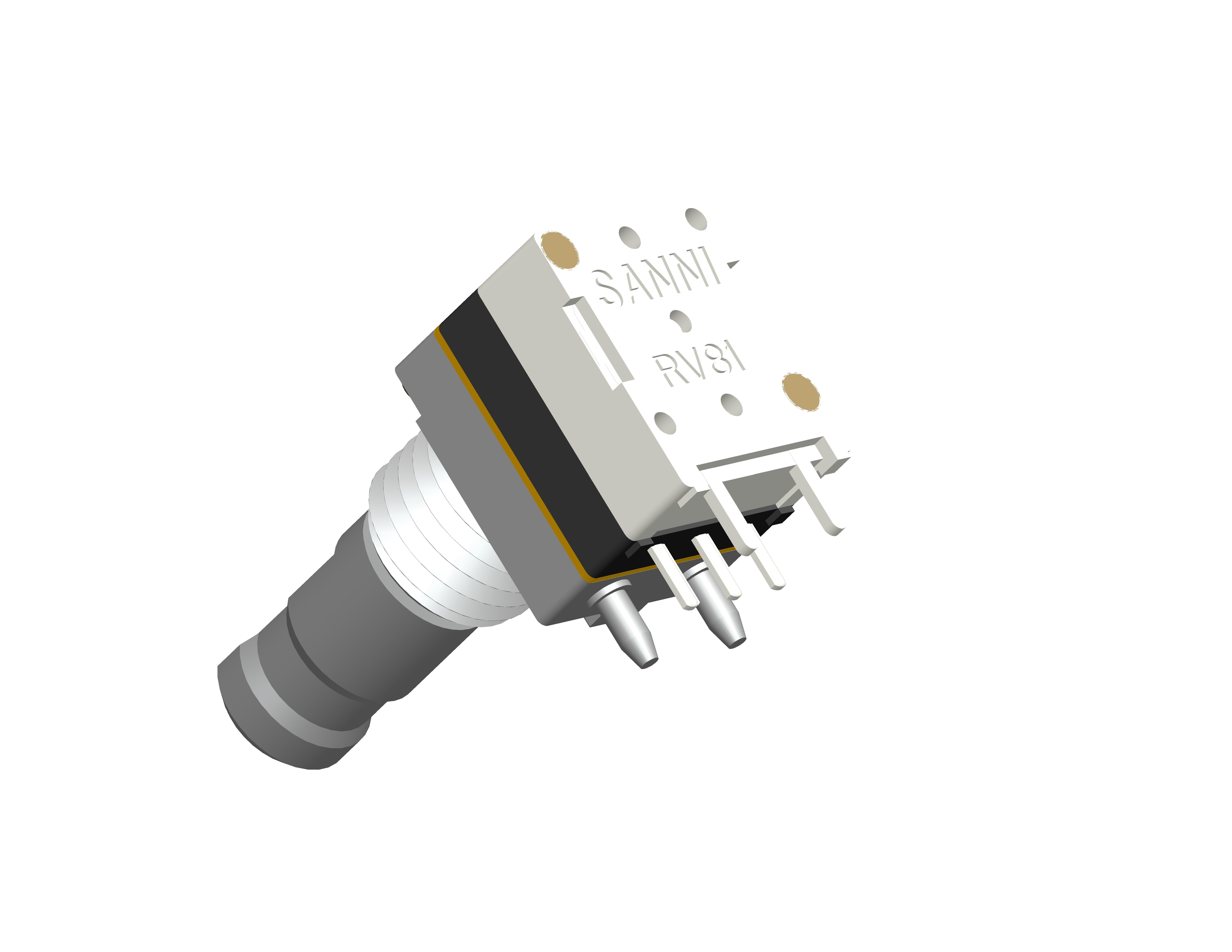 18 Detent Digital Rotary Encoder With Push Switch 8mm Metal Shaft Sealed Type