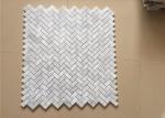Durable Mosaic Kitchen Wall Tiles , 30x30 Marble Herringbone Tile
