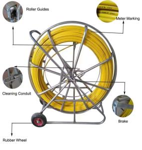 Quality 9mmx150m Fiberglass Duct Rodder , Fish Tape Conduit Rodding Equipment wholesale