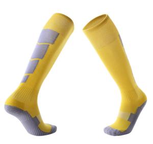 Quality Fashion Custom Sports Socks / Yellow Or White Youth Football Socks wholesale
