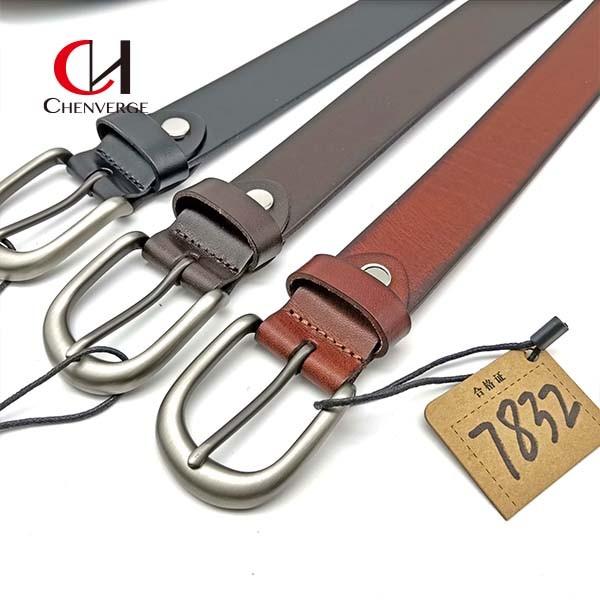 Chenverge Unisex Genuine Leather Dress Belt , Leisure Genuine Handmade Leather