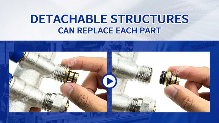Brass Pex Water Distribution Manifold 2 - 12 Outlets Pex Plumbing Manifold