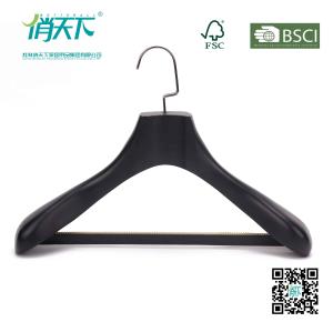 Quality Betterall Luxury Non-slip Black Wooden Coat Hanger wholesale
