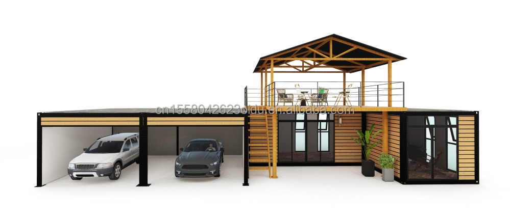 Intelligent Modular Prefabricated Tiny House Customized Color Flat Pack Wooden Houses with Galvanized Steel Square Tubes
