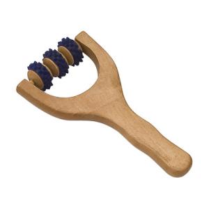 Quality Long Handle Cellulite Wood Back Roller With Black Plastic Roller wholesale