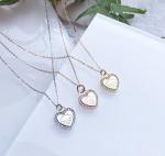18 Inch Sterling Silver Heart Pendant Necklace Rhodium Plating